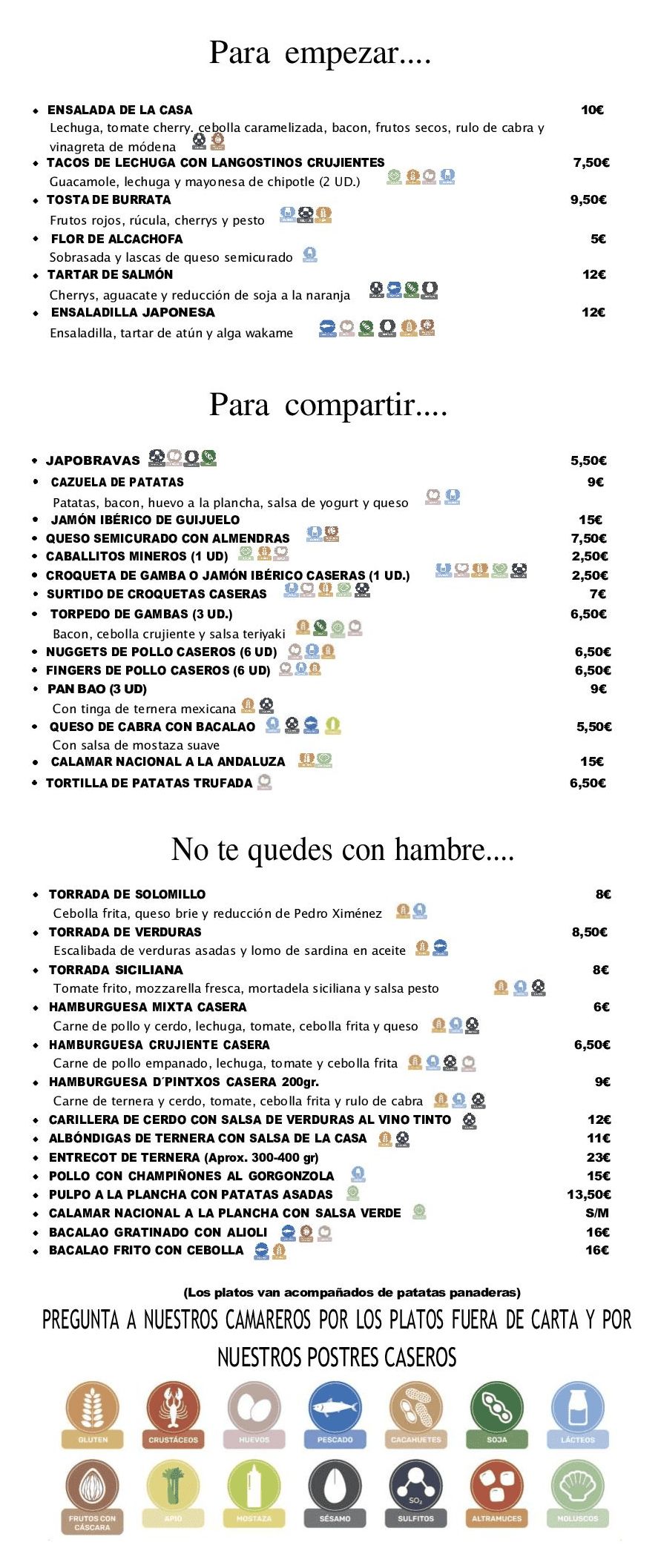 Carta de en Totana